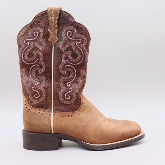 Ariat Shoes - Ariat Womens Quickdraw Western Boots Cowboy Size 6.5B US Square-Toe Embroidered